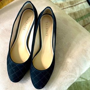 Talbots Black Suede Block Heel Pumps